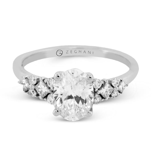 Oval Wedding Set in 14k Gold with Diamonds ZR2534