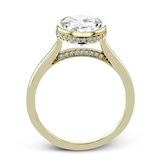 Bezel Engagement Ring in Gold with Diamonds ZR2605