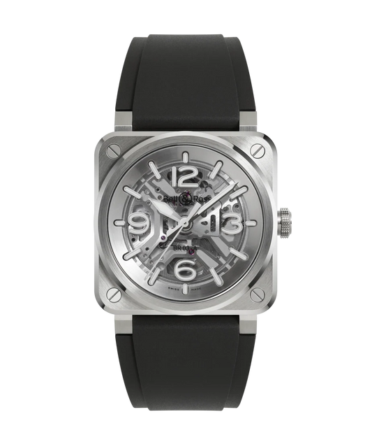 Bell & Ross BR-03 Skeleton Steel 41 mm Watch BR03A-BL-SKST/SRB