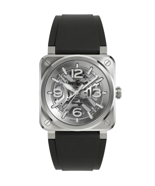 Bell & Ross BR-03 Skeleton Steel 41 mm Watch BR03A-BL-SKST/SRB