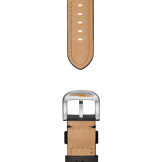 20mm Grizzly Black Leather Watch Strap S1120138230-1-Blk-20\18-USA
