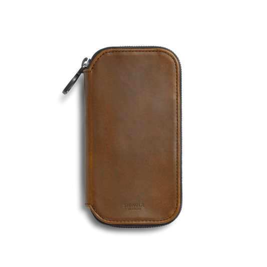 Shinola Leather Travel Watch Case S0320286878-1-MedBrn-OS-USA