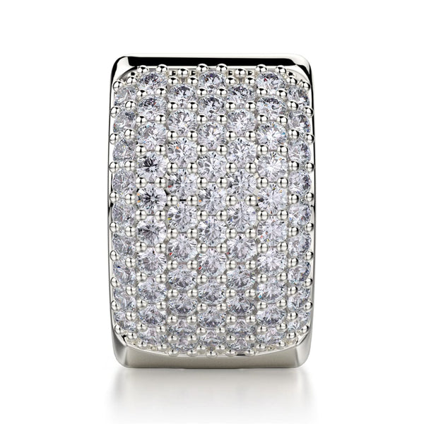 Wide Huggie Diamond Hoop Earrings MOB164WG – AZZI Jewelers