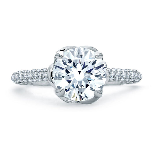 A.Jaffe Engagement Rings Quilted Micro Pave Halo Designer Knot Engagement Ring ME1858Q/198