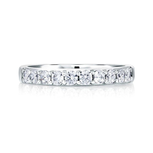A.Jaffe Wedding Bands Classic Eleven Diamond Shared Prong Band with A.JAFFE Signature Shank MRS078/26