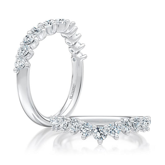 A.Jaffe Stackable Rings V-Curved Diamond PavΓ© Wedding Band WRC1470/72