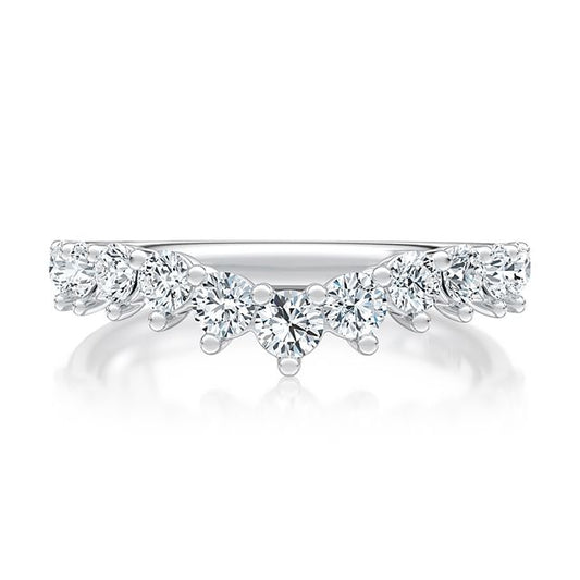 A.Jaffe Stackable Rings V-Curved Diamond Pavé Wedding Band WRC1470/72