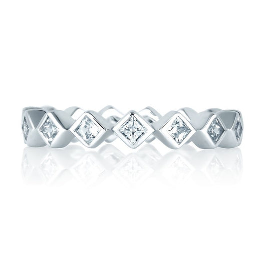 A.Jaffe Stackable Rings Bezel Set Princess Anniversary Ring WR0859/78