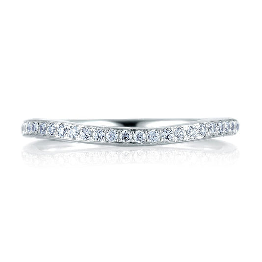 A.Jaffe Wedding Bands Curved Pave Set Signature Band MRS332/19