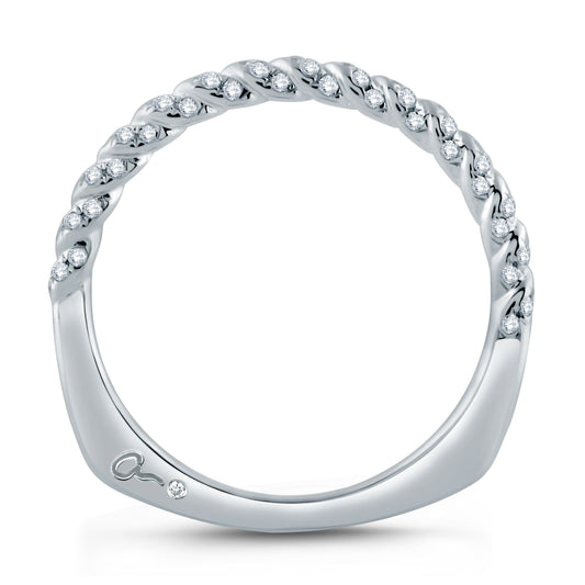 A.Jaffe Wedding Bands Tightly Twisted Diamond Wedding Band with Signature Shank MRS869/31