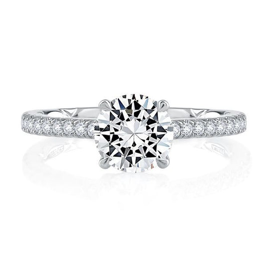 A.Jaffe Engagement Rings Peek-A-Boo Pave Profile Diamond Quilted Engagement Ring ME2029Q/124