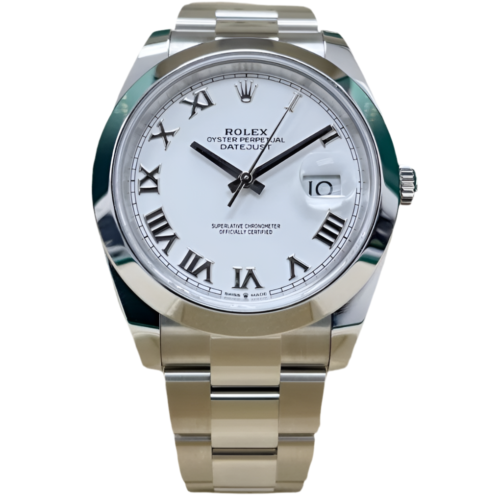 Rolex Date-Just 41mm White Roman Dial 126300