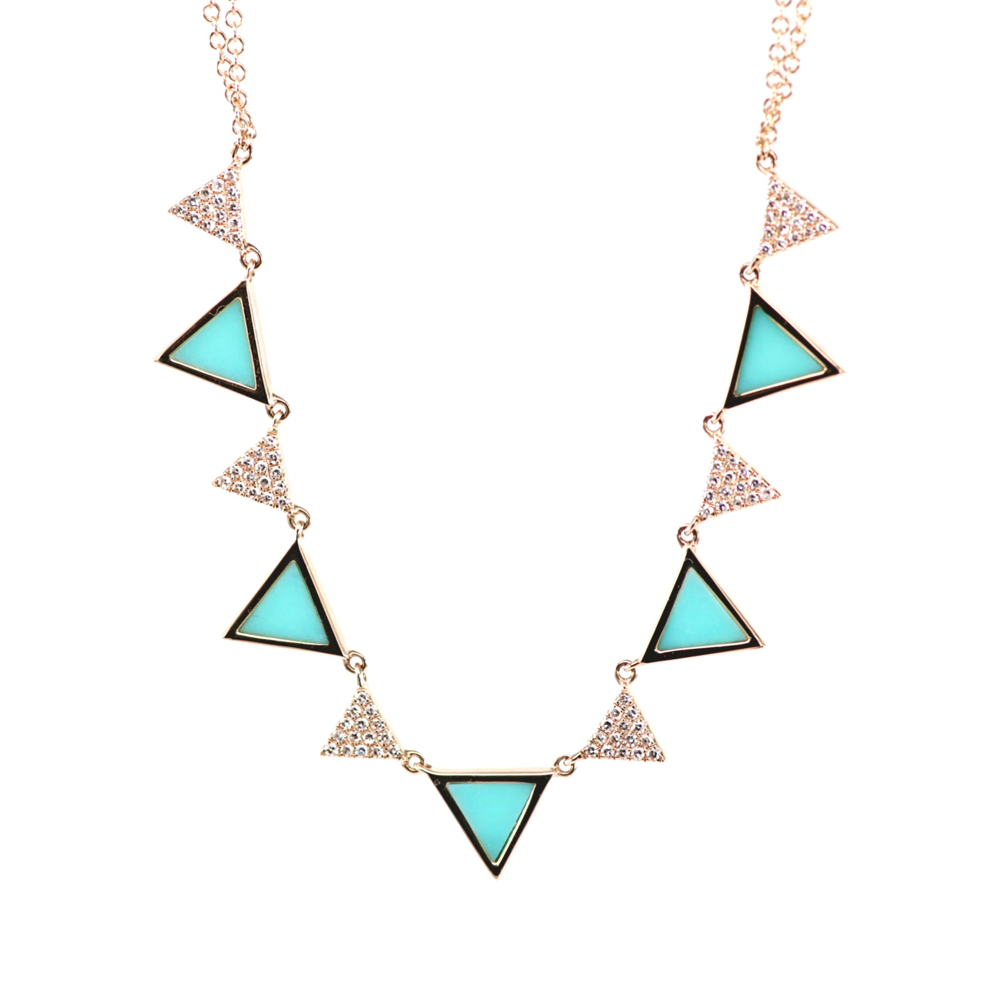Turquoise & Diamond Triangle Pendant 4690082