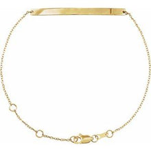 14K Yellow Engravable Skinny Bar 6 1/2-7 1/2