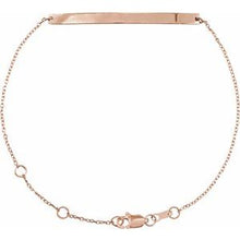 14K Rose Engravable Skinny Bar 6 1/2-7 1/2