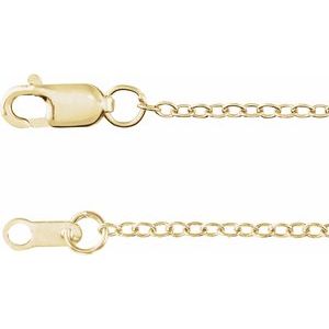 14K Yellow  1.3 mm Cable 16" Chain