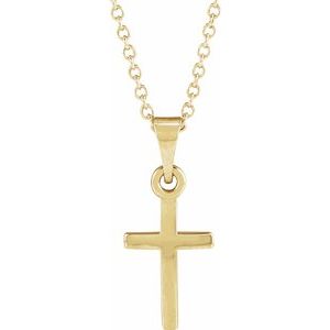 18K Yellow Gold-Plated Sterling Silver Cross 18" Necklace R41279:6015:P
