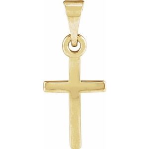 18K Yellow Gold-Plated Sterling Silver Cross Pendant R41279:1030:P