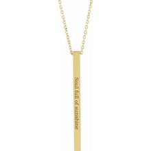 14K Yellow Engravable Four-Sided Bar 16-18