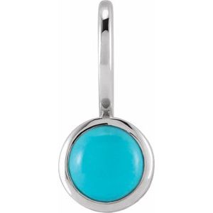 Sterling Silver Natural Turquoise Charm/Pendant 88099:135:P