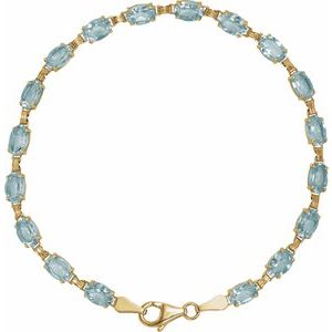 14K Yellow Natural Sky Blue Topaz 7.25" Bracelet 651539:102:P