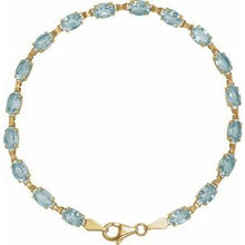 14K Yellow Natural Sky Blue Topaz 7.25