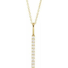 14K Yellow 1/6 CTW Natural Diamond Vertical Bar 16-18