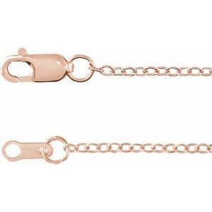 14K Rose  1.3 mm Cable 24" Chain CH1202:614:P