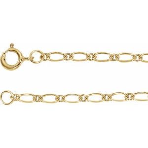 14K Yellow Gold-Filled 1.5 mm Figaro 7" Chain CH1212:125:P