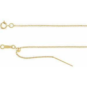 14K Yellow 1 mm Adjustable Threader Box 6-8" Chain CH1205:105:P