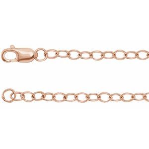 14K Rose 2.5 mm Cable 18" Chain CH1215:123:P