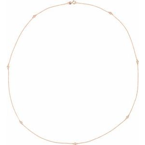 14K Rose 1/4 CTW Natural Diamond 5-Station 18" Necklace