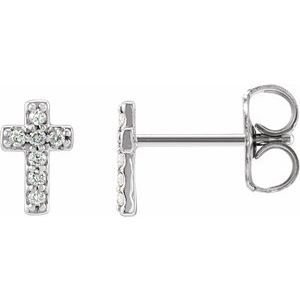 Platinum .06 CTW Natural Diamond Cross Earrings R17013:612:P