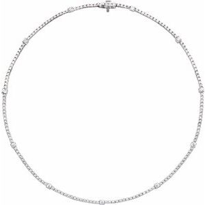14K White 4 CTW Lab-Grown Diamond Line 16" Necklace 688930:LG601:P