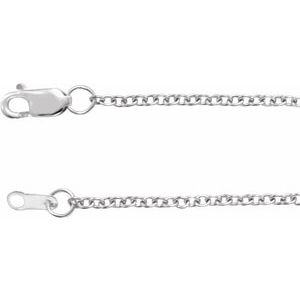 Rhodium-Plated Sterling Silver 1.5 mm Cable 16" Chain