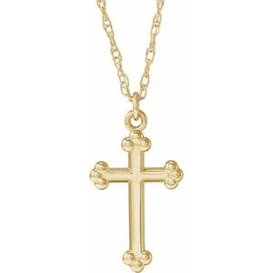 14K Yellow Cross 18" Necklace