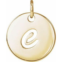 14K Yellow Script Initial E Pendant 88227:234:P
