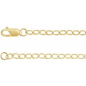14K Yellow Gold-Filled 2.5 mm Cable 16" Chain CH1215:141:P