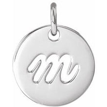 Sterling Silver Script Initial M Pendant 88227:228:P