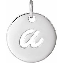 14K White Script Initial A Pendant 88227:221:P