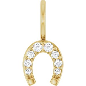 14K Yellow 1/8 CTW Natural Diamond Horseshoe Charm/Pendant 88404:105:P
