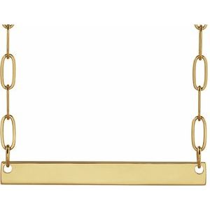 14K Yellow Engravable Bar 16" Necklace 88328:100:P