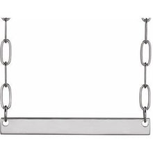 14K White Engravable Bar 16