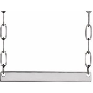 Sterling Silver Engravable Bar 18" Necklace 88328:110:P