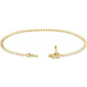 14K Yellow 1 1/2 CTW Natural Diamond 7 1/4" Line Bracelet BRC907:612:P