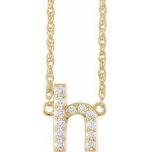 14K Yellow 1/8 CTW Natural Diamond Lowercase Initial H 16
