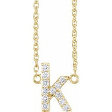 14K Yellow 1/8 CTW Natural Diamond Lowercase Initial K 16