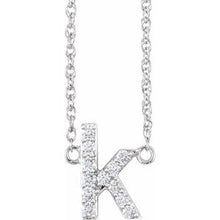 14K White 1/8 CTW Natural Diamond Lowercase Initial K 16