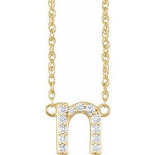 14K Yellow 1/10 CTW Natural Diamond Lowercase Initial N 16