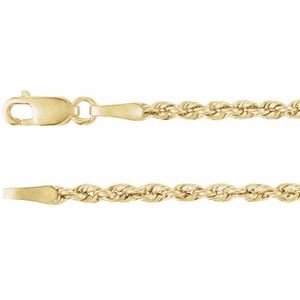 14K Yellow 2 mm Hollow Rope 18" Chain CH1218:101:P